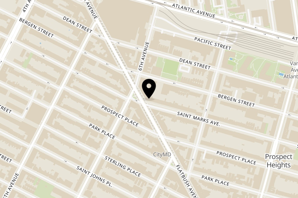 Map showing the location of Morgan's Brooklyn Barbecue on 267 Flatbush Ave in Brooklyn